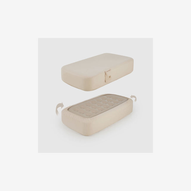 Side view of cotton mattress cover showing soft fabric and fitted corners