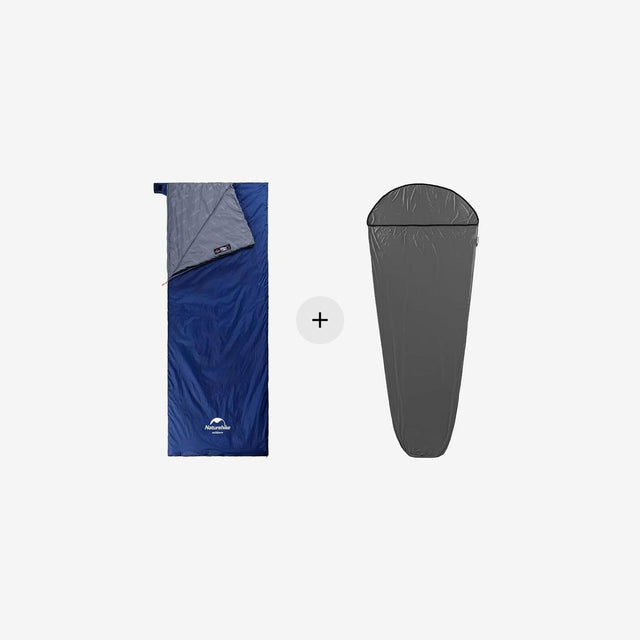 LW180 Ultralight Cotton Sleeping Bag + Elastic Sleeping Bag Liner Bundle