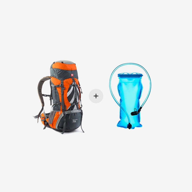 70 + 5L Hiking Backpack + SCUD 3L Hydration Bladder Bundle