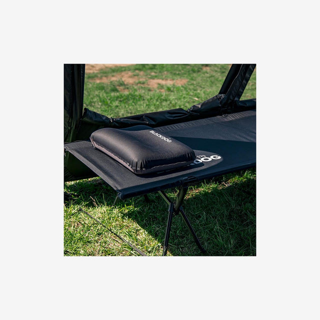foam pillow at campsite or inside a tent