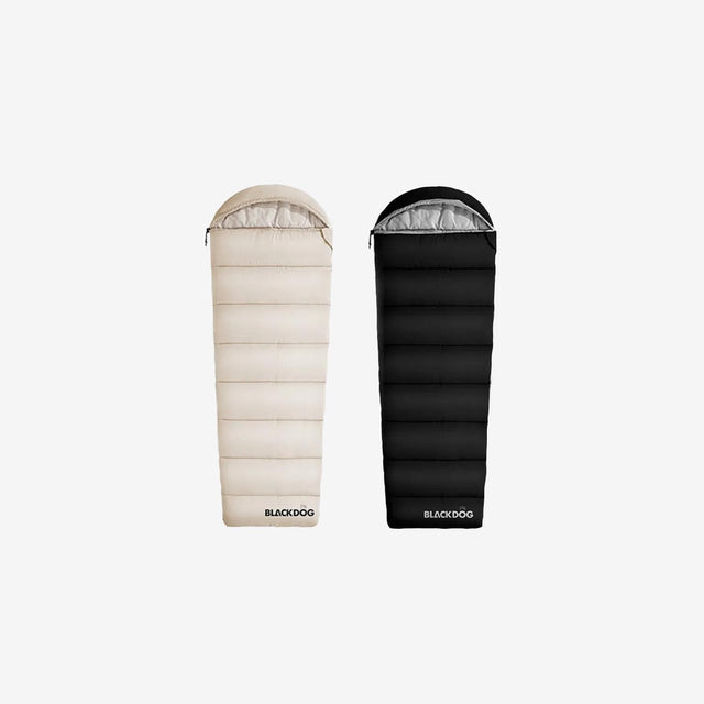 BLACK DOG hooded trapezoid sleeping bag for spacious comfort while camping