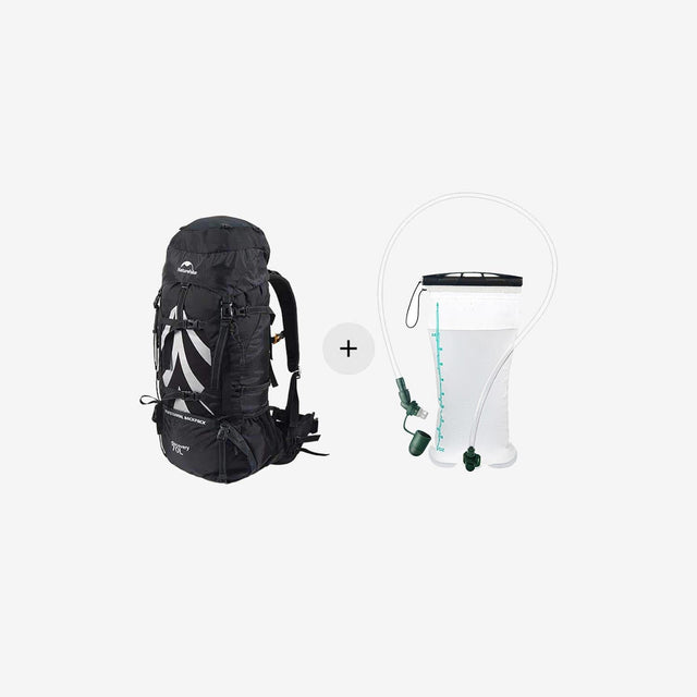 70 + 5L Hiking Backpack + SCUD 3L Hydration Bladder Bundle