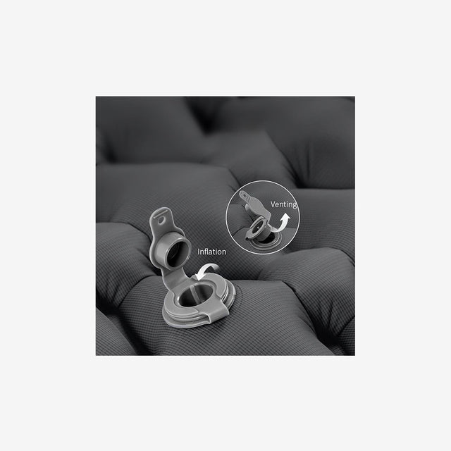 Close-up of prismatic surface texture and inflation valve detail