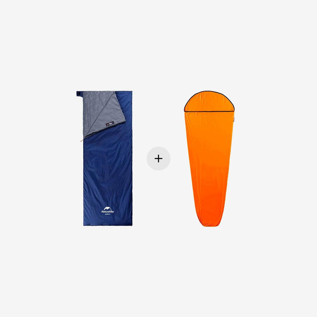 LW180 Ultralight Cotton Sleeping Bag + Elastic Sleeping Bag Liner Bundle