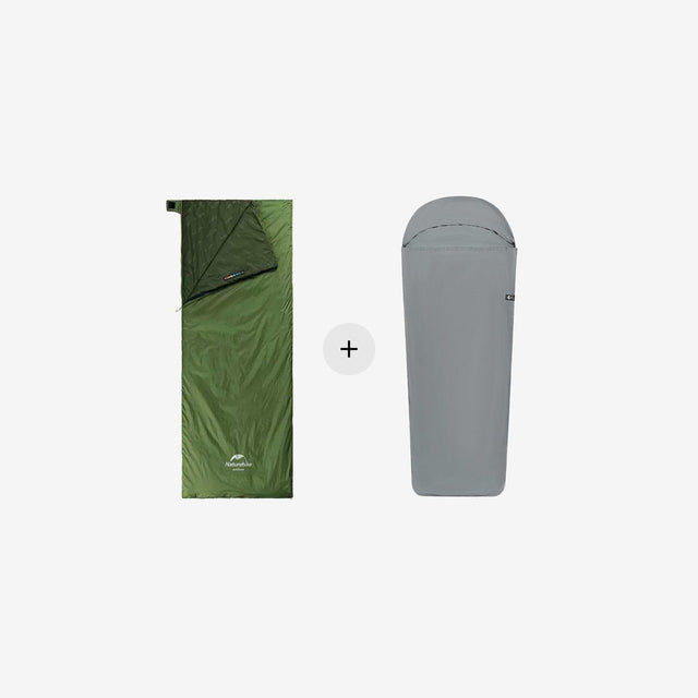 LW180 Ultralight Cotton Sleeping Bag + Elastic Sleeping Bag Liner Bundle