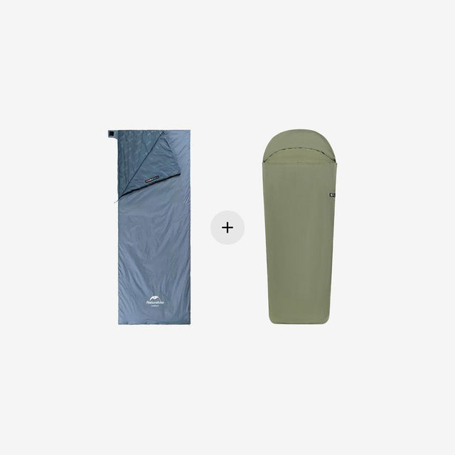 LW180 Ultralight Cotton Sleeping Bag + Elastic Sleeping Bag Liner Bundle