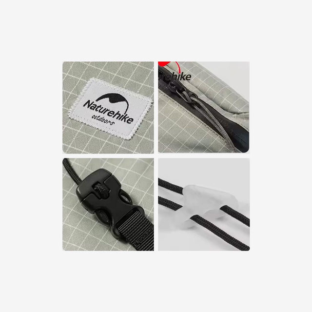 Close-up of durable waterproof material, reinforced stitching, and adjustable strap buckle