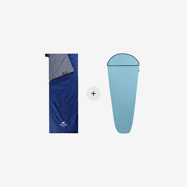 LW180 Ultralight Cotton Sleeping Bag + Elastic Sleeping Bag Liner Bundle