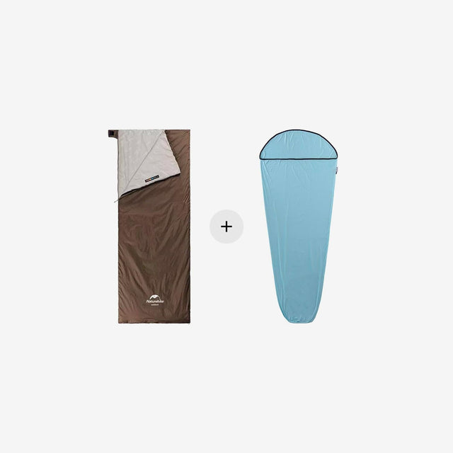 LW180 Ultralight Cotton Sleeping Bag + Elastic Sleeping Bag Liner Bundle