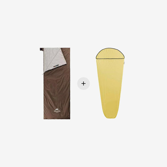 LW180 Ultralight Cotton Sleeping Bag + Elastic Sleeping Bag Liner Bundle