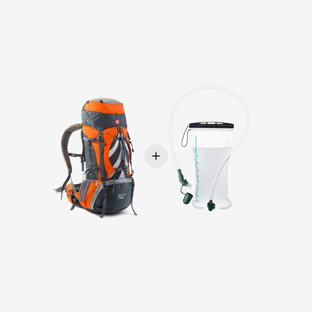 70 + 5L Hiking Backpack + SCUD 2L Hydration Bladder Bundle
