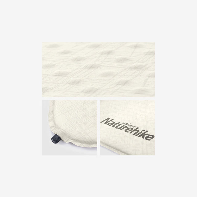 Side view of sponge sleeping pad showing thick foam core and textured surface