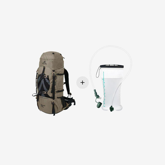 70 + 5L Hiking Backpack + SCUD 2L Hydration Bladder Bundle