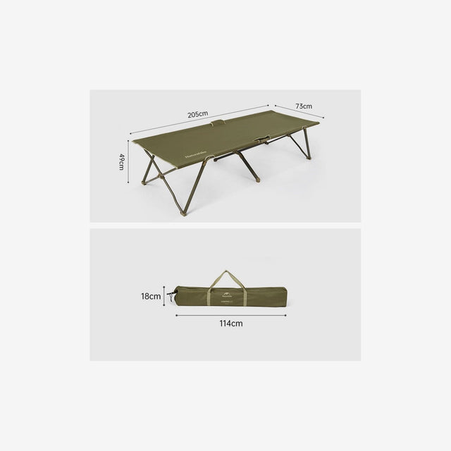 Folded heavy-duty stretcher secured in a robust carry bag