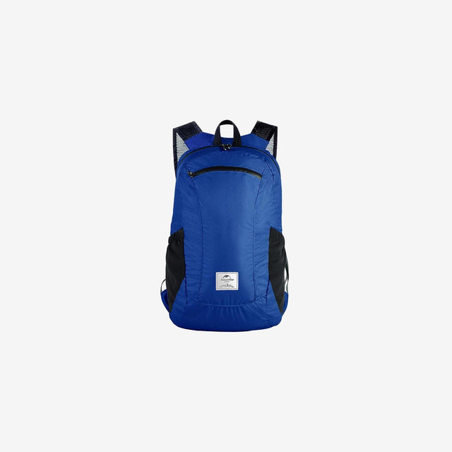 Naturehike 18L lightweight silicone foldable backpack in grey, unfolded and standing upright