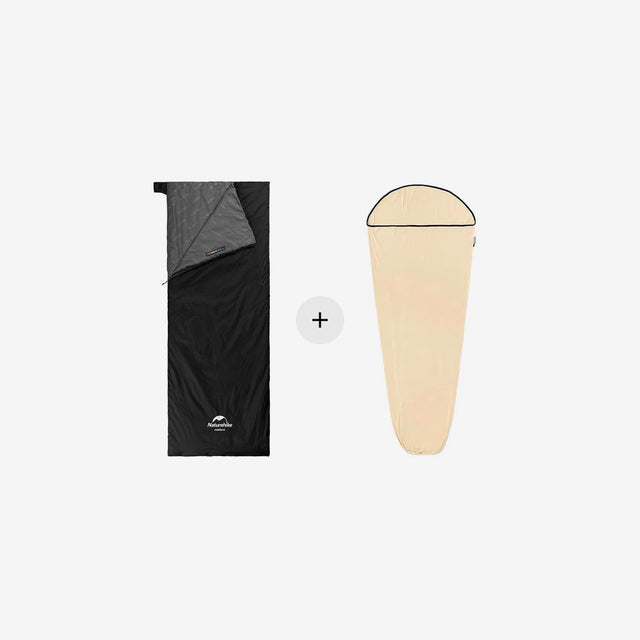 LW180 Ultralight Cotton Sleeping Bag + Elastic Sleeping Bag Liner Bundle