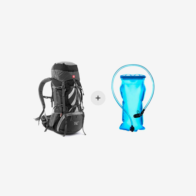 70 + 5L Hiking Backpack + SCUD 3L Hydration Bladder Bundle