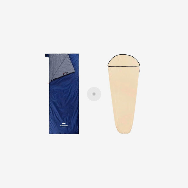 LW180 Ultralight Cotton Sleeping Bag + Elastic Sleeping Bag Liner Bundle