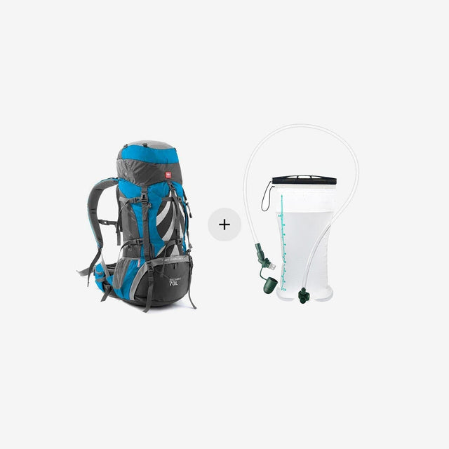 70 + 5L Hiking Backpack + SCUD 2L Hydration Bladder Bundle