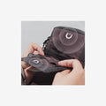 Close-up of magnetic wallet flap