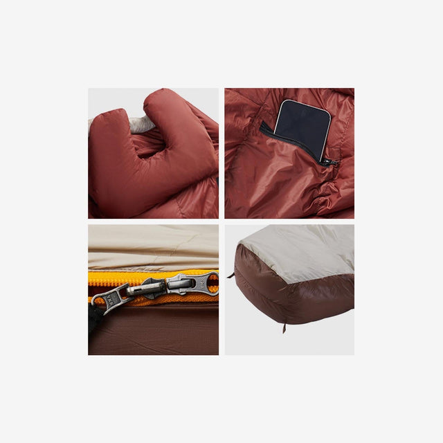 Side view of Naturehike SP400 sleeping bag with contoured hood