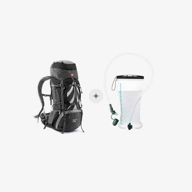 70 + 5L Hiking Backpack + SCUD 3L Hydration Bladder Bundle