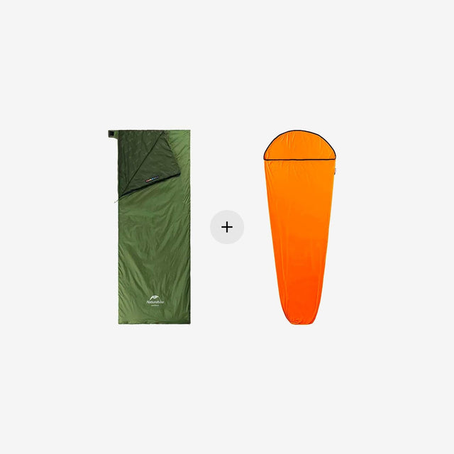 LW180 Ultralight Cotton Sleeping Bag + Elastic Sleeping Bag Liner Bundle