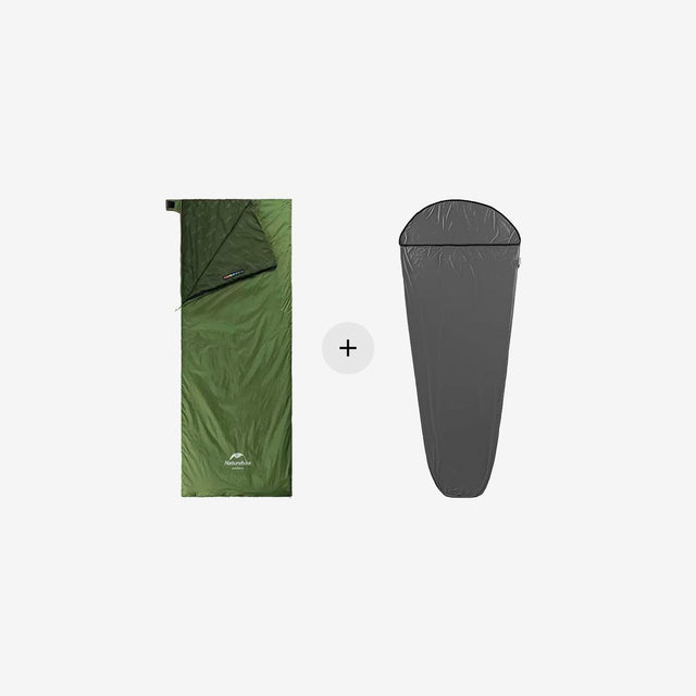 LW180 Ultralight Cotton Sleeping Bag + Elastic Sleeping Bag Liner Bundle