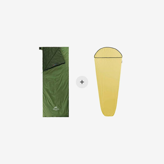 LW180 Ultralight Cotton Sleeping Bag + Elastic Sleeping Bag Liner Bundle