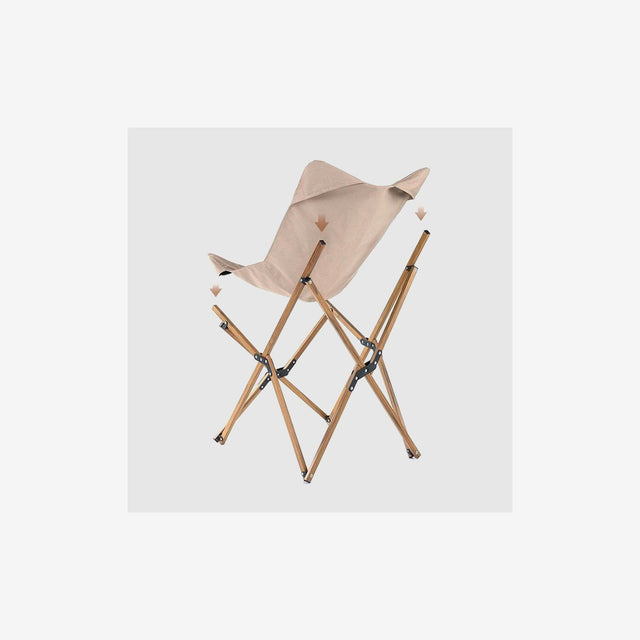 MW01 Woodgrain Folding Moon Chair